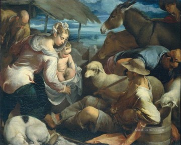 ADORAZIONE DEI PASTORI Hirte Jacopo Bassano dal Ponte Ölgemälde